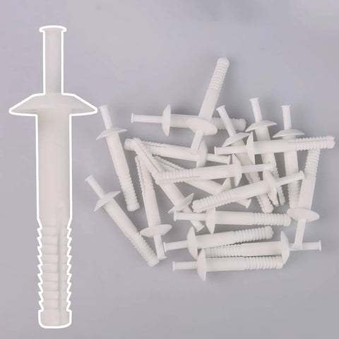 Nylon Nail Drive Anchor Set, 169 Pieces, Multi Size Quarter Inch By Three Quarter Inch, Nylon and POM construction, displayed pile.