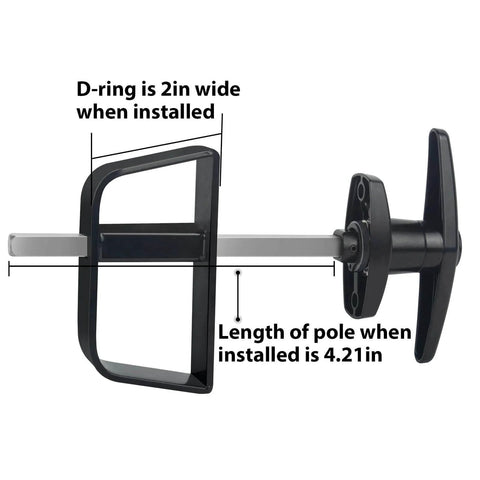 Shed Door Latch T Handle Lock Kit with 4.21in pole and 2in D-ring for playhouses, barns, and campers