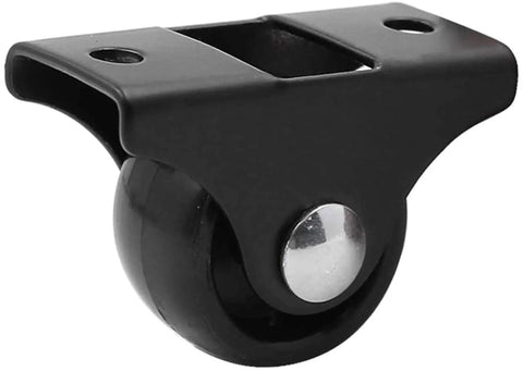 12 Pack 1 Inch Rigid Fixed Non Swivel Caster Wheels With Metal Top Plate For Furniture Black, 5 Kg Load Per Wheel, Includes Mounting Screws And Screwdriver
