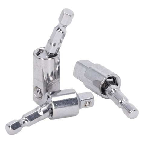 Kanasi 3-pack chrome drill/socket adapters with 360-degree rotating sleeves and square drive ends