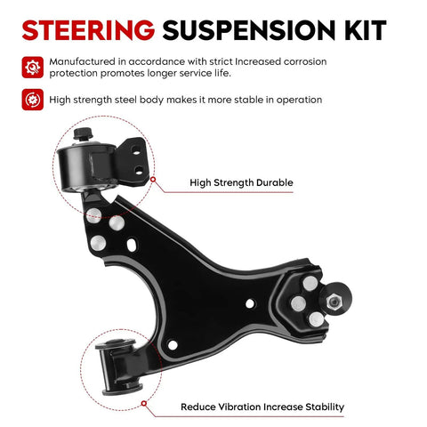 Front Lower Control Arms Suspension Kit For 2008 2017 Buick Enclave, 2009 2017 Chevrolet Traverse, 2007 2016 GMC Acadia, 2007 2010 Saturn Outlook