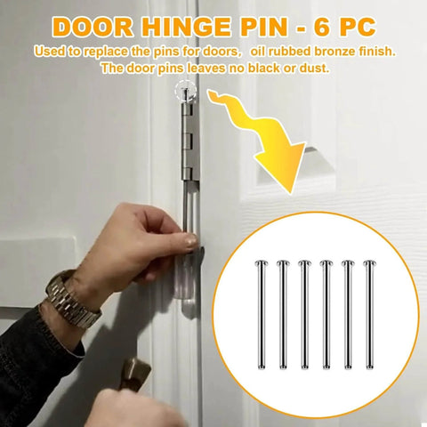 Six Pieces Of 3.5 Inch Indoor Door Hinge Pins Replacement For 3.5 Inch Oil Rubbed Bronze Hinge Pins And Screws In Silver Finish