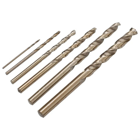 Six Piece Cobalt Drill Bits Set For Stainless Steel And Hardened Metals HSS 135 Degree Split Point Round Shank 6mm Built Tough