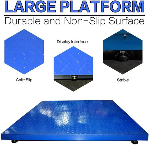 Heavy Duty Industrial Floor Scale 48 By 48 Inches, 5000 Lb Capacity, NTEP Approved with non-slip steel platform and display