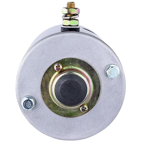 Front view of 12V DC Hydraulic Pump Motor For RV Leveler System Iskra 11-212-440 11-212-598 with slotted shaft