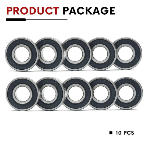 10 Pcs 6001 2RS Deep Groove Ball Bearings 12x28x8mm Double Rubber Sealed Pre Lubricated