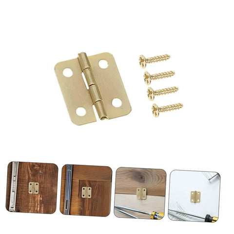 Miniature Iron Cabinet Hinges With Screws 40pcs For Jewelry Boxes And Wood Cases Round Corner Small Box Hinges 270 Degree Furniture Hardware