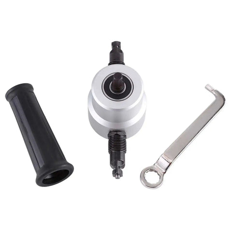 Power Drill Nibbler Attachment for Sheet Metal Cutting Double Head Cutter Kit with handle and wrench