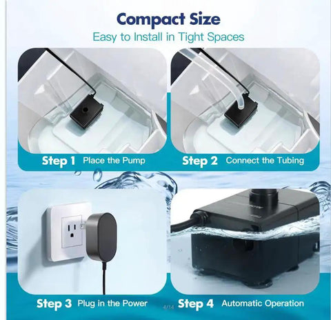 Automatic Tiny Sump Pump With Level Sensor Voltage Range 100 To 240V Lift 8.2 Ft 87 GPH installation guide