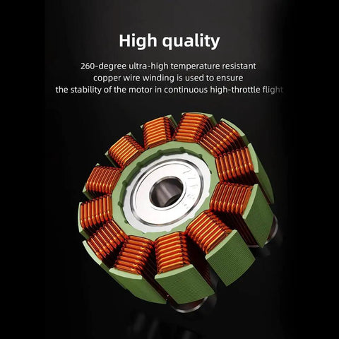 Specter 2306.5 1900KV Brushless FPV Motor high temp copper windings close-up for RC racing drones