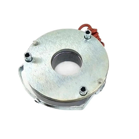Top view of industrial electromagnetic power-off brake LDZ1-80, 80 N·m torque, metal housing with mounting holes