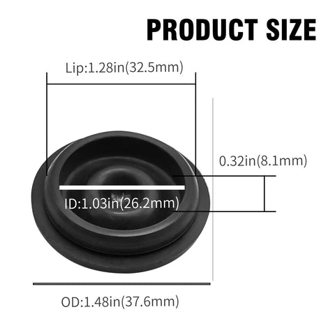 20 Pack Bearing Buddy Caps For Trailer Axles And Wheel Bearings Rubber Grease Plugs Dust Caps For Boat Trailers size diagram