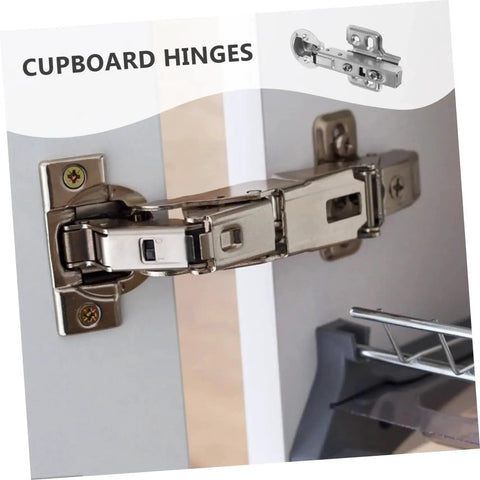 Close-up of Stainless Steel Cabinet Door Hinges With Hydraulic Buffer Soft Close For Kitchen Cabinets Heavy Duty
