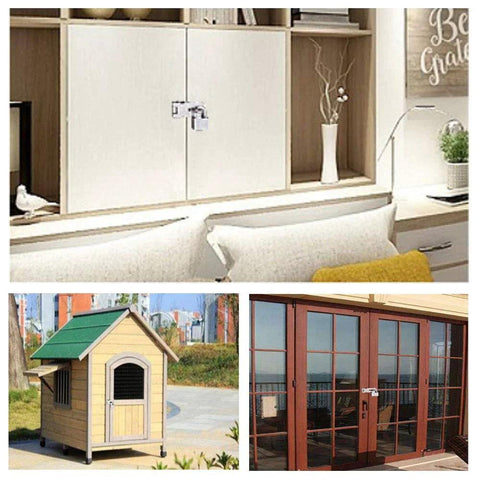 Stainless Steel Door Hasp Latch 5 Inch Extra Thick Packlock Clasp Lock With Screws Brushed Finish on cabinets and gate