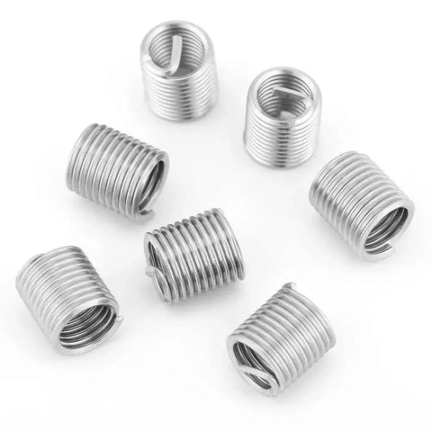 100 Pack Stainless Steel Helical Thread Inserts M8 X 1.25 2D Length For Helicoil Repair, SS304 Coil Wire Inserts For Damaged Threads