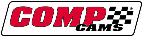 COMP Cams logo with red and black lettering and checkered flag motif