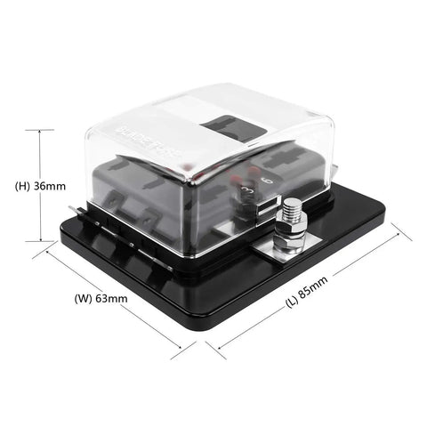 6 Way DC 12 To 32V Blade Fuse Box Holder With LED Warning Light And Protective Cover for Automotive Car Boat Marine Trike