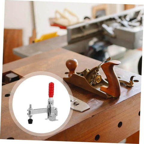 2 Piece Hand Toggle Clamps Set Fixed Welding Clamps With Rubber Tips And Quick Release for woodworking on a table