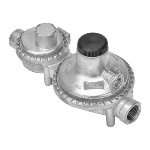 Vertical Two Stage Propane Regulator for Propane Tank with one quarter inch female NPT inlet and three eighth inch outlet