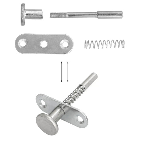 Spring Loaded Plunger Cabinet Latches Stainless Steel Flat Pin Hinges 2 Pack Durable Wear Resistant Security Latch Hardware