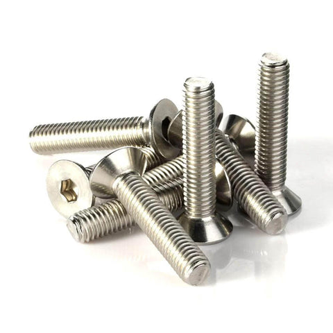 3/8-16 Inch Socket Cap Screws Flat Head Countersunk Bolts Heavy Duty 304 Stainless Steel 18-8 Bright Finish 7/32 Inch Hex Drive 16 TPI 3 Inch Long Pack Of 10