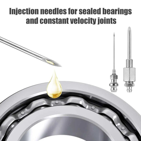 Grease Needle Gun Nozzle Kit With Six Nozzles And One Dispenser Hardened Steel Grease Injector Tool For Tight Spaces And Deep Holes