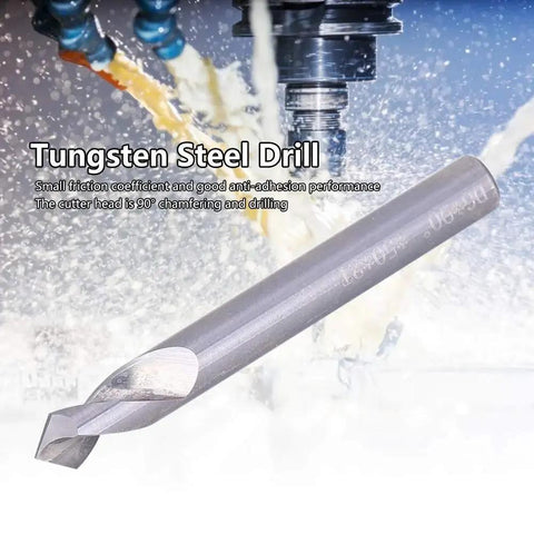 Dual Function Spot Drill And Chamfering Tool With A 90 Degree Cutter Tungsten Steel HRC 55 For Precise Centering Drilling.