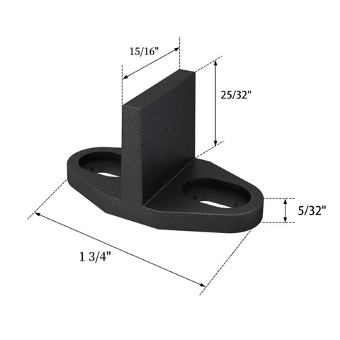 Black Aluminum Floor Guide For Sliding Barn Door Hardware Set Of 2 With T Shape Floor Mounted For Easy Installation Durable Anodized Aluminum