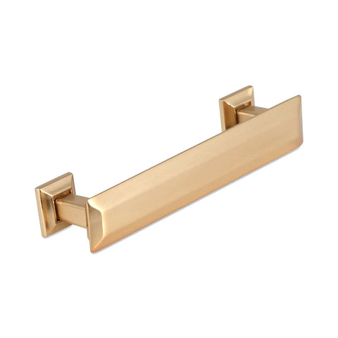 Brushed Gold Cabinet Pulls Pack Of 5 With 4 Inch Center To Center Mounting And Backplates For Cabinets And Drawers, kitchen handle