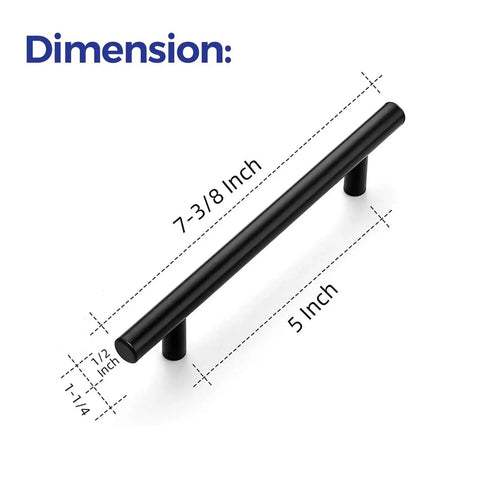 32 Pack 7.38 Inch Matte Black Cabinet Pulls Stainless Steel Kitchen Cupboard Handles With 5 Inch Center To Center Holes