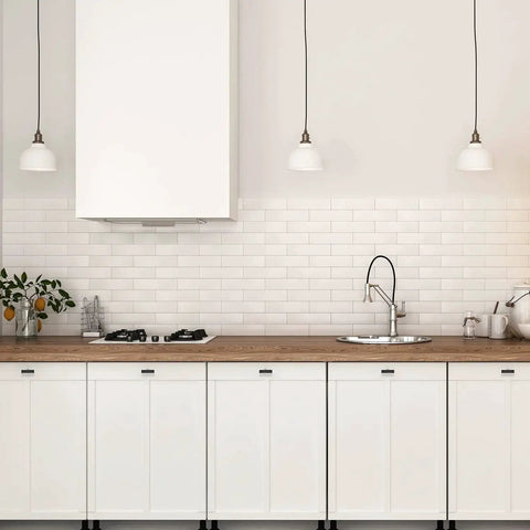 Modern kitchen with 30 Pack 2 Inch Square Cabinet Pulls Matte Black Stainless Steel Kitchen Drawer Pulls on white cabinets.