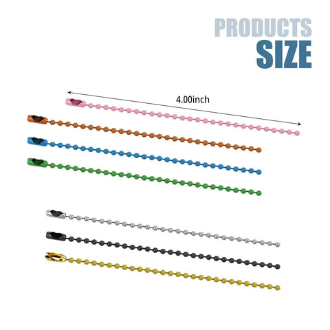 50 Pcs 4 Inch Ball Beads Chain With Connectors For DIY Hanging Decoration and Craft Projects Dog Tag Keychains Gold Finish