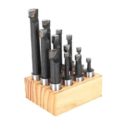 12 Piece F1 Type Five Eighths Inch Boring Cutter CNC Milling Tools Kit Set High Speed Steel Precision Crafted Long Service Life Easy to Replace