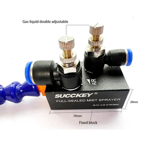 Mist Coolant Lubrication Spray System For Milling Machines And CNC Machining Tools Adjustable Nebulizer Gas And Coolant Flow