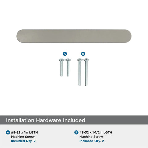 Contemporary Satin Nickel Cabinet Pull Rift Finish With Four And A Quarter Inch Overall Length And Three And Three Quarters Inch Center To Center Mounting Holes Ideal For Cabinets Drawers And Furniture Modern Drawer Handle with installation screws included.