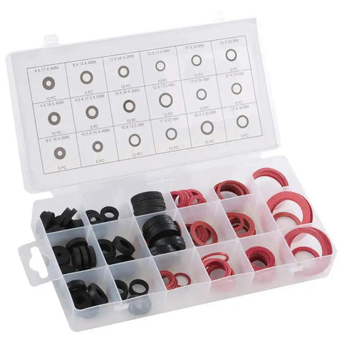 141Piece NBR Tap Seal Washer Plumbing Gasket Assortment Kit with Handy Organizer Box including Gasket Retaining Rings