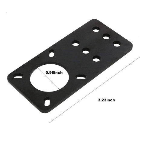 Durable Aluminum Alloy NEMA 17 Stepper Motor Mount Plate For 3D Printers With V Shape Linear Setup Adjustable Tension Slots And Multiple Holes Black Finish Rustproof OpenBuilds Compatible Mounting Plate For NEMA 17 Motors