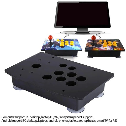 Arcade Cabinet Kit With Black Acrylic Panel And Case DIY Set with function hole layout, silicone feet, and ABS plastic construction