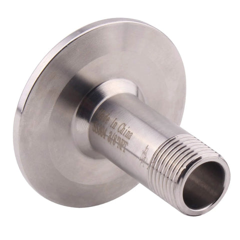 DERNORD sanitary stainless steel male threaded pipe fitting, 3/8 in NPT, Tri-Clamp ferrule