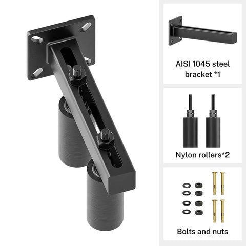 Adjustable 3 Inch Slide Gate Guide Roller System With Rust Proof Heavy Duty Steel Assembly and Dual Nylon Guiders