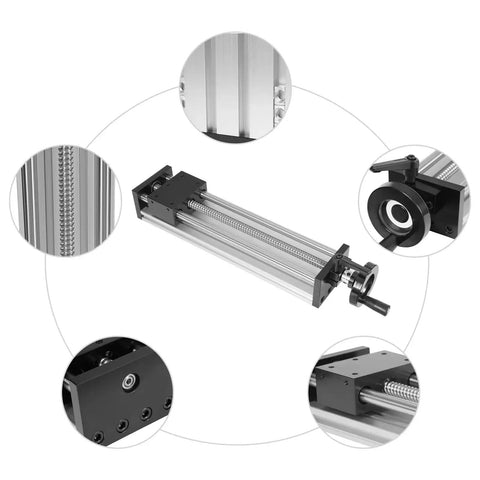 Rotating Table Guide Rails Manual Sliding Table Linear Rail Guide With 9.84Inch D...