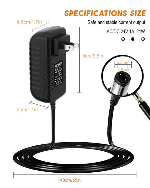 24V 1A Power Supply Adapter 100-240V AC To DC 24V 1A 24W Converter With 5.5mm X 2.5mm Plug For LED Strips CCTV Cameras Motors