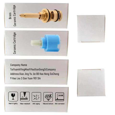 Packaging for Brass Ceramic Disc Faucet Cartridge Replacement With 20 Spline For Hot And Cold Taps Durable Bathroom Kitchen Valve