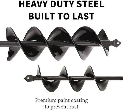 Planting Garden Auger Drill Bit Set 2 Pack Solid Core Shaft Spiral Hole Digger for Three Eighths Inch Hex Drive Drills with rust protection