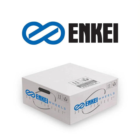 Packaging box for Enkei 17x7 Matte Black Aftermarket Wheels For 4x100 And 108 Bolt Pattern With Plus 38 Offset.