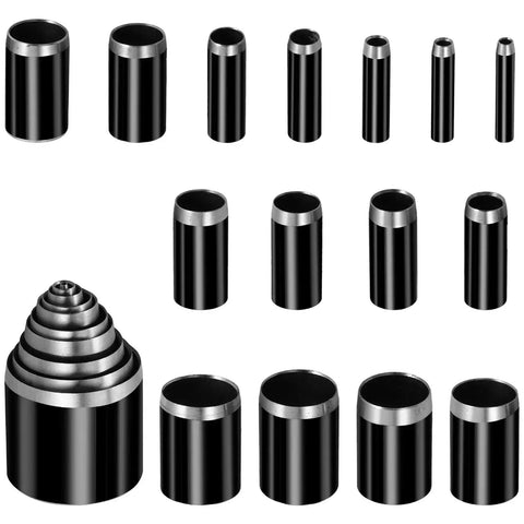 Leather Circle Cutter Tool Set With 25 Pcs Hole Punch Die Carbon Steel Punching Kit with various punch sizes shown