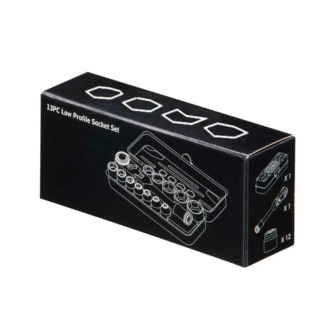 Box of 2-In-1 1/4 Inch Drive Quick Release Ratchet Set with 72-Tooth Ratchet, SAE and Metric Sockets, Flex Locking Head