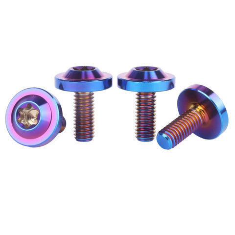 Burnt Blue Ti6Al4V M6 Bolts Torx T40 Set, 4 Pcs With 10 15 20mm Lengths, Pro Grade High Strength Lightweight Screws For Bike Motorcycle Car And Other Vehicles, Ride Ready Torx Fit
