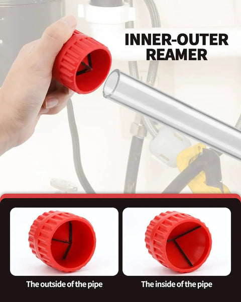 4 Piece 4 In 1 Copper Pipe Cleaning Kit With Reamer And Deburring Brush For 1/2 And 3/4 Inch PVC PPR Brass Aluminum Pipes Inner Outer Reamer