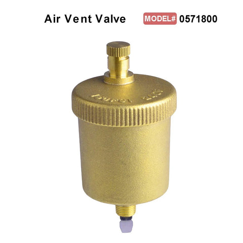 Hydro Master automatic air vent valve, brass, 1/8 inch, knurled top cap